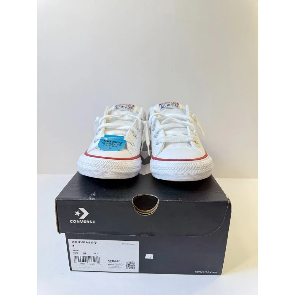 Converse Unisex Chuck Taylor Street White/Garnet/Navy US 1 Little Kid